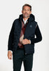 Gilet bleu marine à structure zippée et capuche amovible